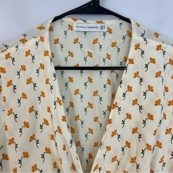 Faithful The Brand La Guardia Floral Cropped Tie-Front Crepe To Size 4 - Picture 3 of 16